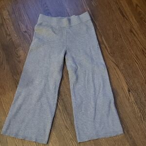 Gray Wide-Leg Knit Pants